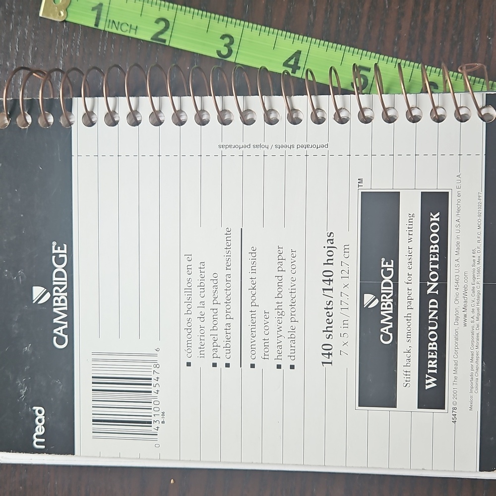 NEW. Cambridge Blue Spiral Notebook - Picture 3 of 9